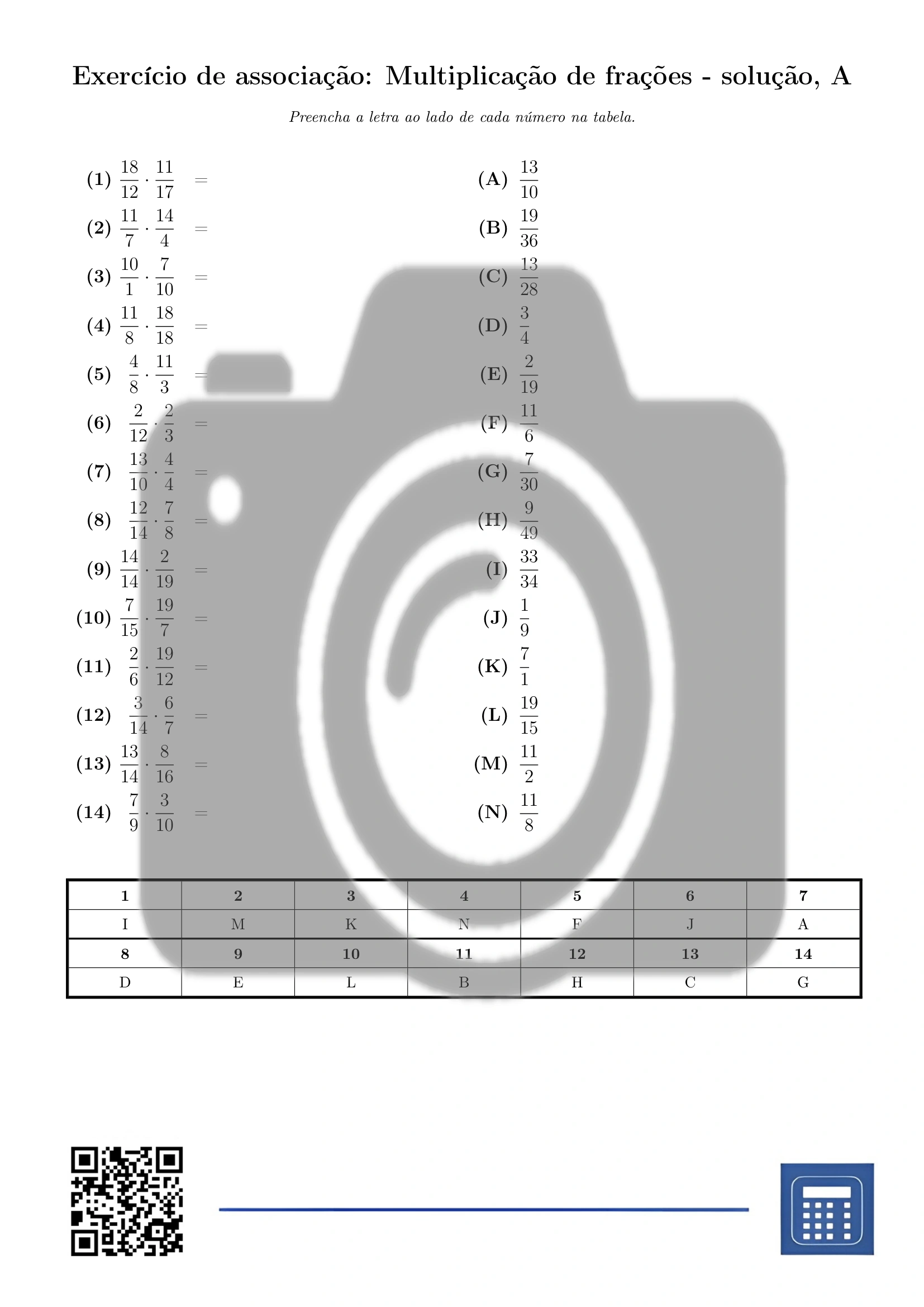 Exercício de associação: Multiplicação de frações - Image 3