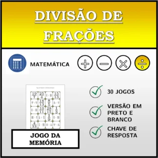 Jogo da memória: Divisão de frações