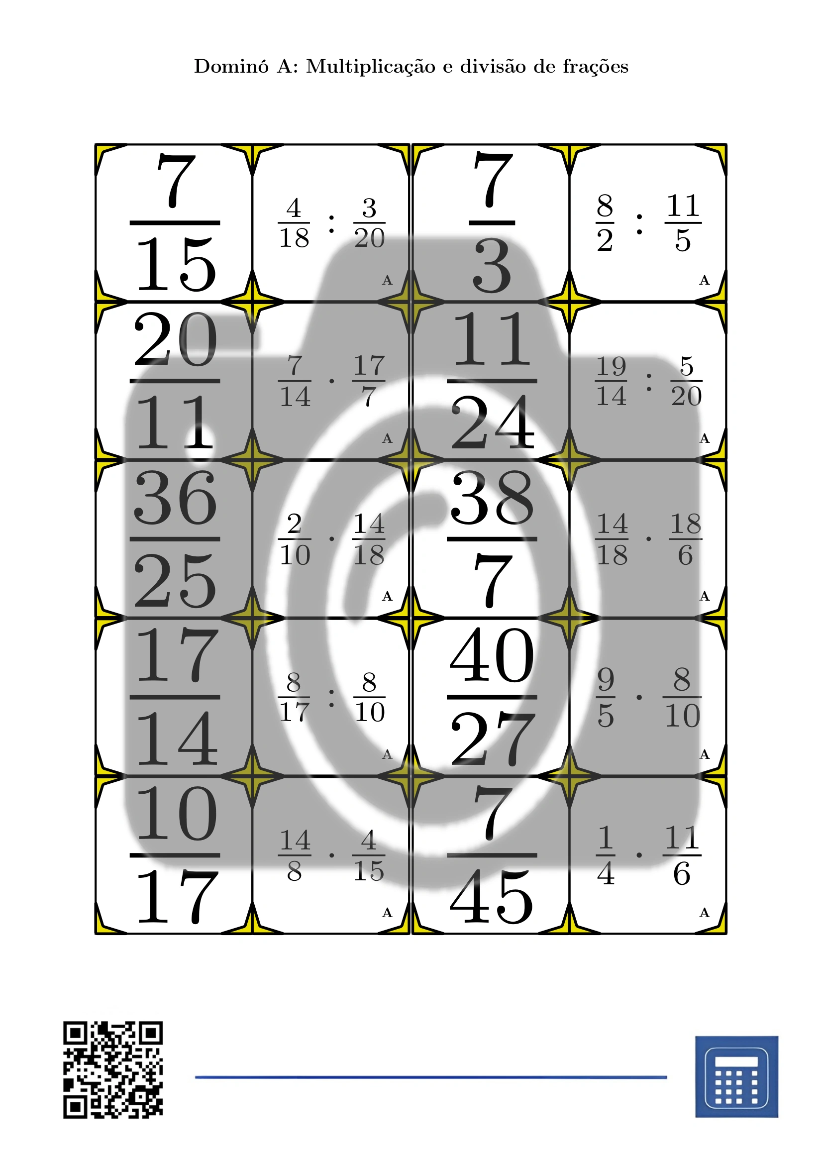 Dominó: Multiplicação e divisão de frações - Image 2