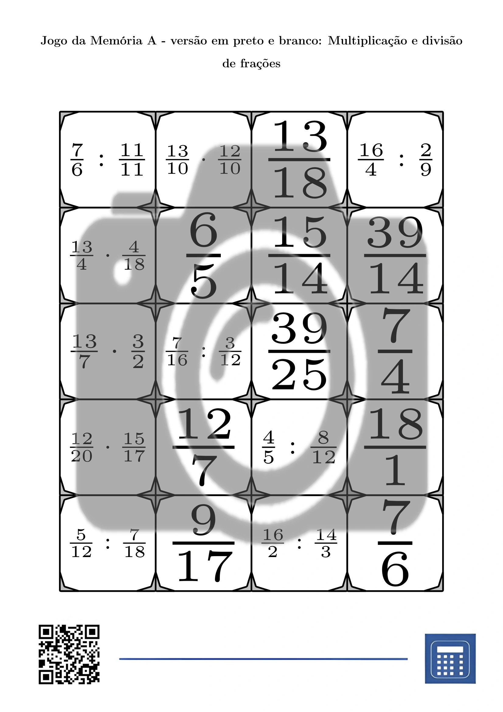 Jogo da memória: Multiplicação e divisão de frações - Image 3