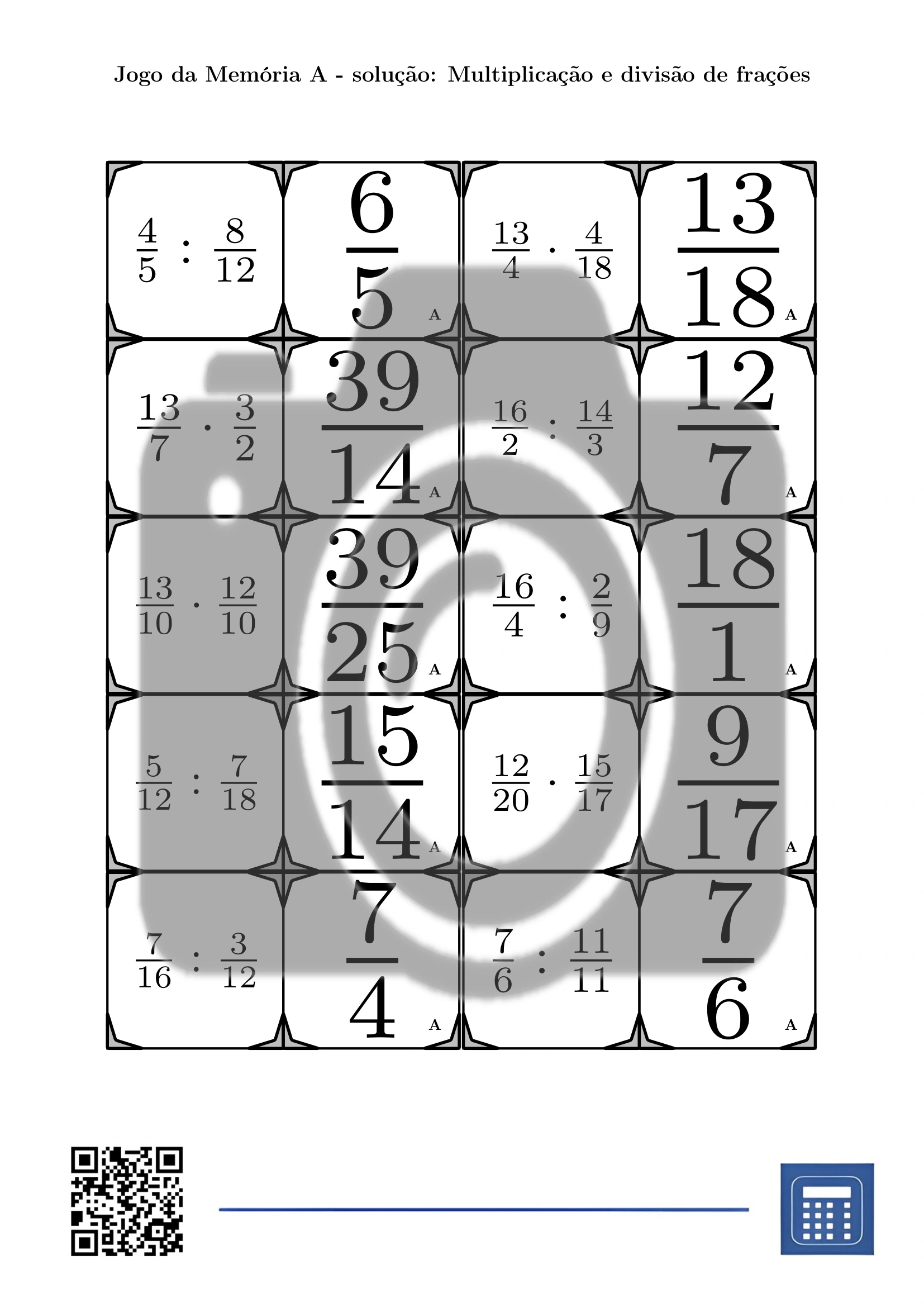 Jogo da memória: Multiplicação e divisão de frações - Image 4