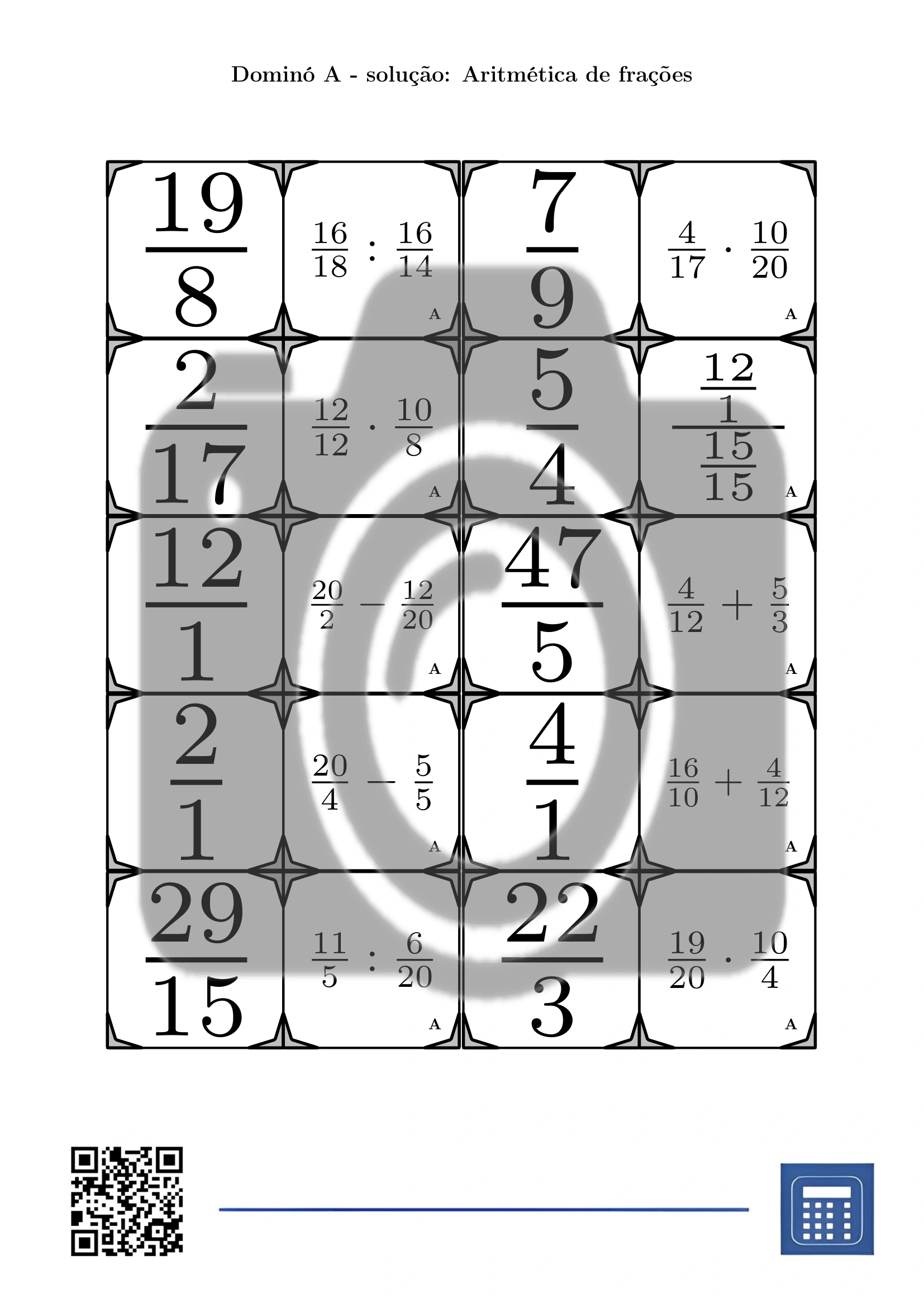 Dominó: Aritmética de frações - Image 4