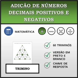 Trimino: Adição de números decimais positivos e negativos