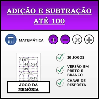 Jogo da memória: Adição e subtração até 100