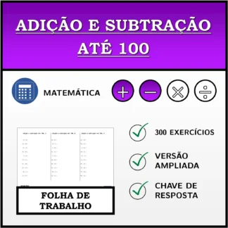 Folha de trabalho: Adição e subtração até 100