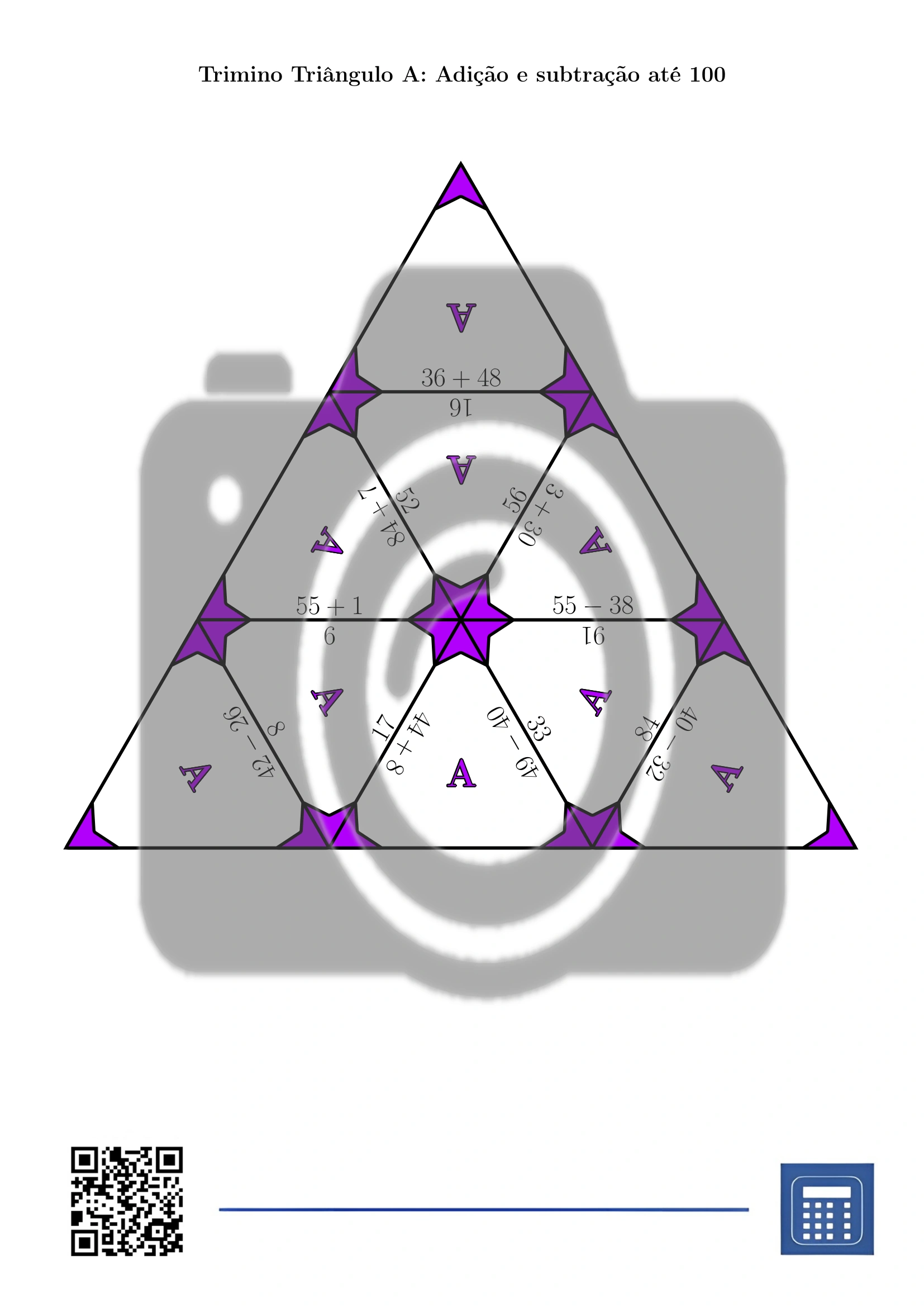 Trimino: Adição e subtração até 100 - Image 2