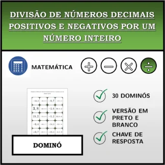 Dominó: Divisão de números decimais positivos e negativos por um número inteiro