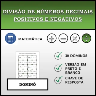 Dominó: Divisão de números decimais positivos e negativos