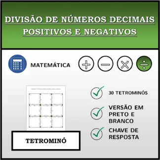 Tetromino: Divisão de números decimais positivos e negativos