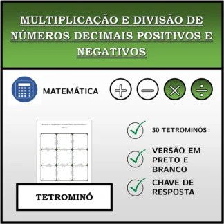 Tetromino: Multiplicação e divisão de números decimais positivos e negativos