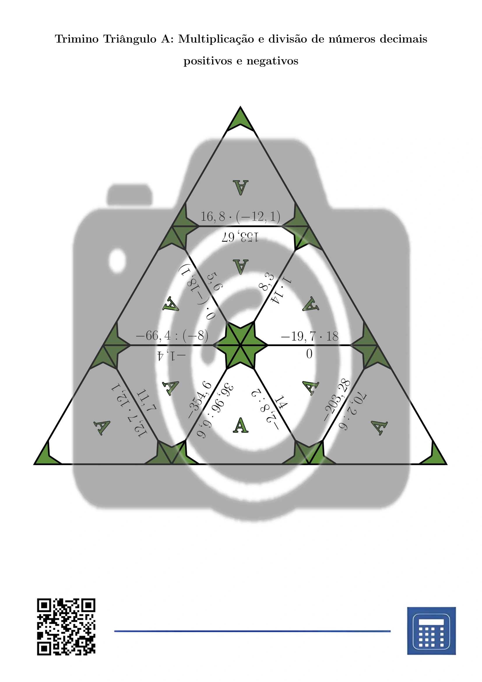 Trimino: Multiplicação e divisão de números decimais positivos e negativos - Image 2