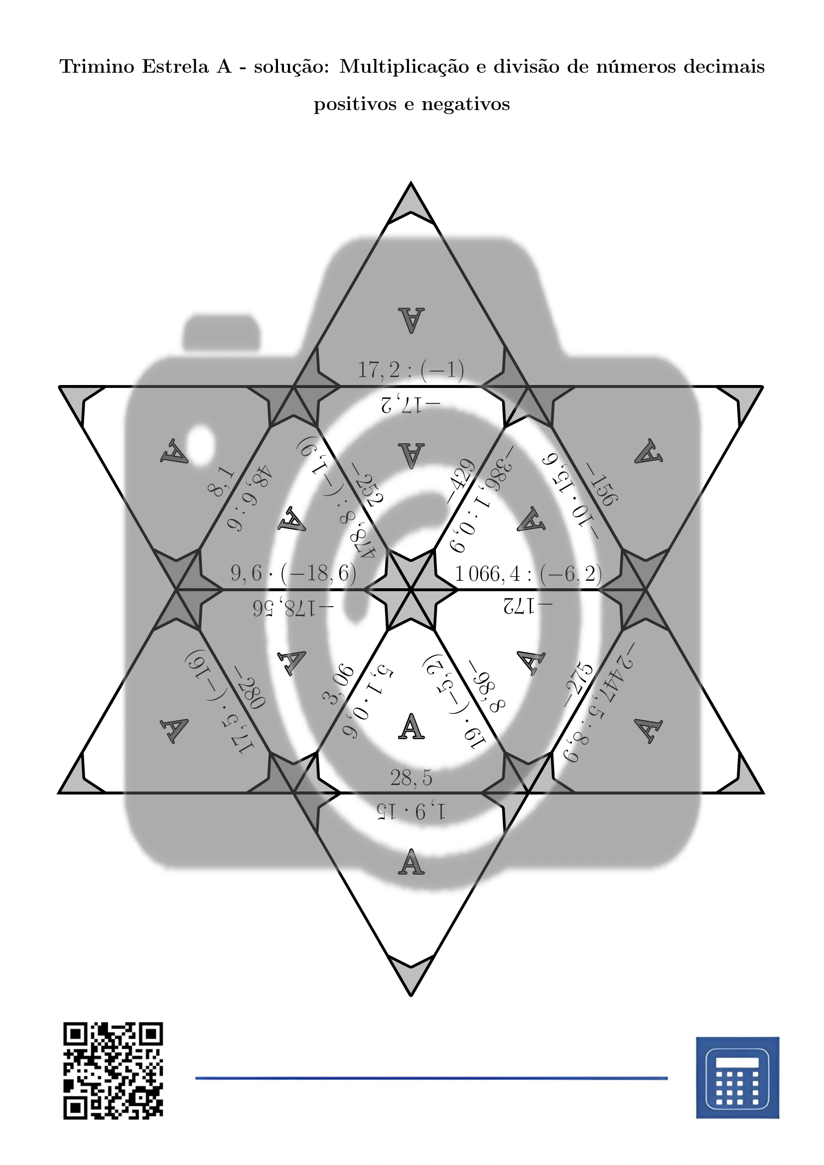 Trimino: Multiplicação e divisão de números decimais positivos e negativos - Image 7