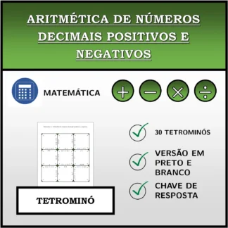 Tetromino: Aritmética de números decimais positivos e negativos