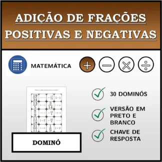 Dominó: Adição de frações positivas e negativas