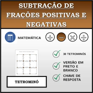 Tetromino: Subtração de frações positivas e negativas