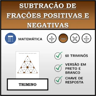 Trimino: Subtração de frações positivas e negativas