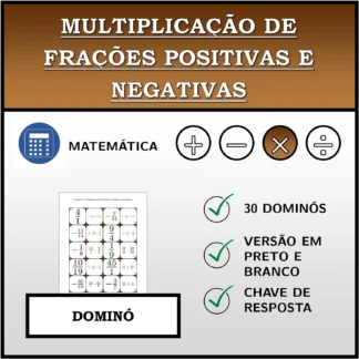 Dominó: Multiplicação de frações positivas e negativas