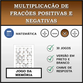 Jogo da memória: Multiplicação de frações positivas e negativas