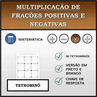 Tetromino: Multiplicação de frações positivas e negativas