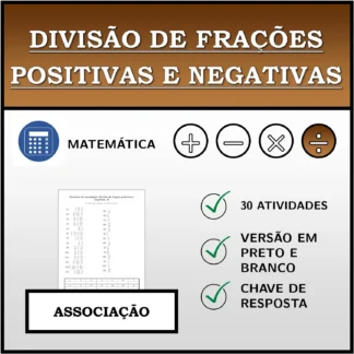 Exercício de associação: Divisão de frações positivas e negativas