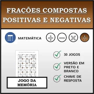 Jogo da memória: Frações compostas positivas e negativas