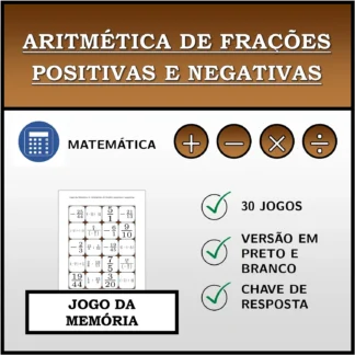 Jogo da memória: Aritmética de frações positivas e negativas