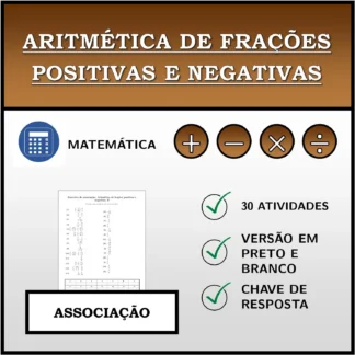 Exercício de associação: Aritmética de frações positivas e negativas