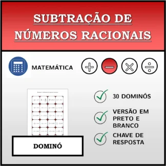 Dominó: Subtração de números racionais