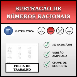 Folha de trabalho: Subtração de números racionais