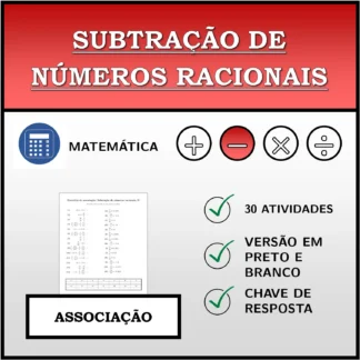Exercício de associação: Subtração de números racionais