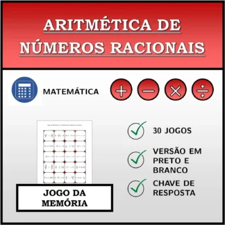 Jogo da memória: Aritmética de números racionais