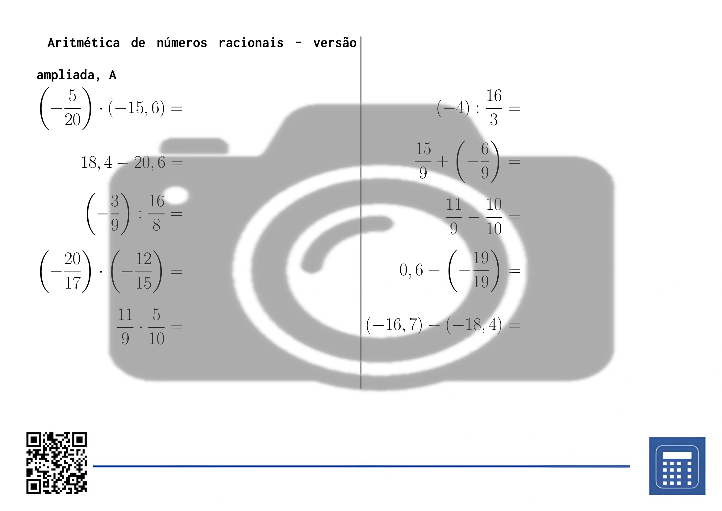 Folha de trabalho: Aritmética de números racionais - Image 3