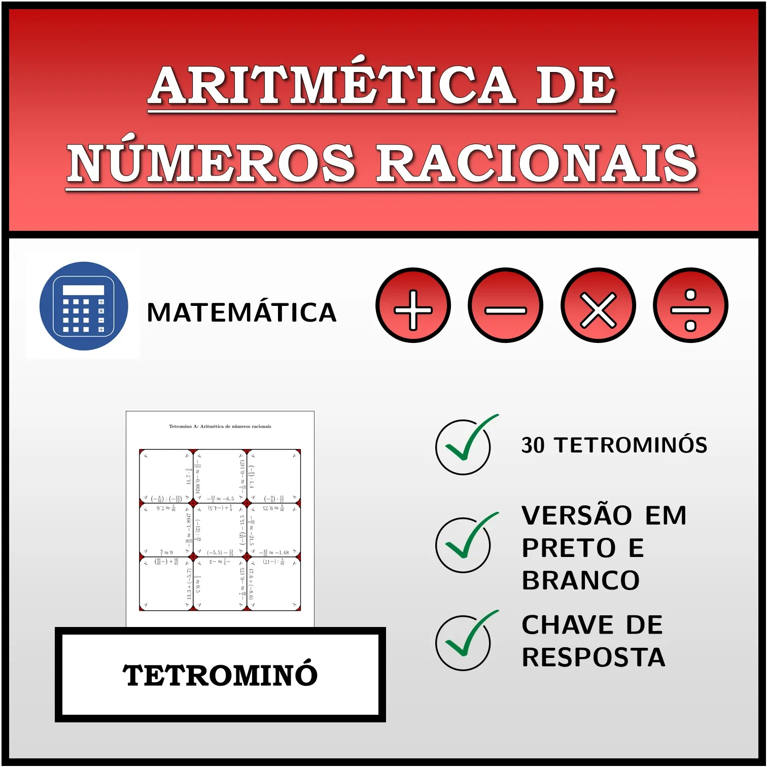 Tetromino: Aritmética de números racionais