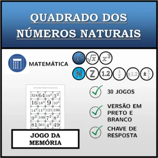 Jogo da memória: Quadrado dos números naturais