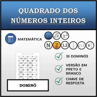 Dominó: Quadrado dos números inteiros