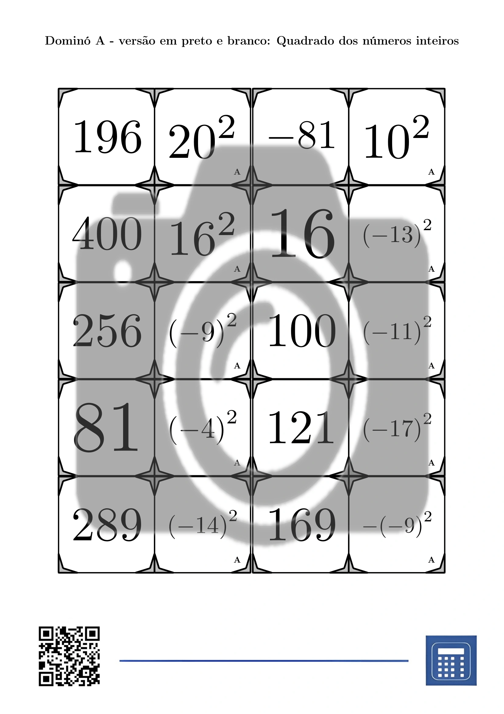 Dominó: Quadrado dos números inteiros - Image 3