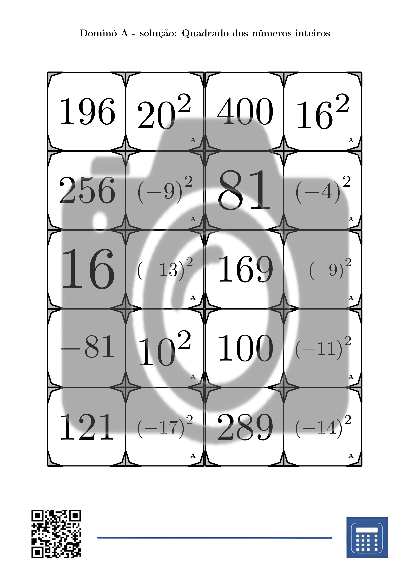 Dominó: Quadrado dos números inteiros - Image 4