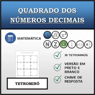 Tetromino: Quadrado dos números decimais