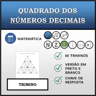 Trimino: Quadrado dos números decimais
