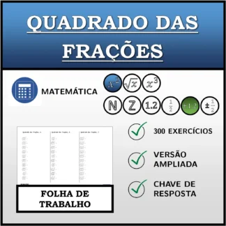 Folha de trabalho: Quadrado das frações