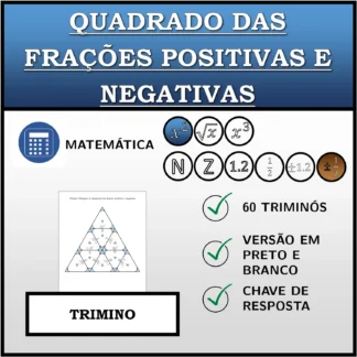 Trimino: Quadrado das frações positivas e negativas