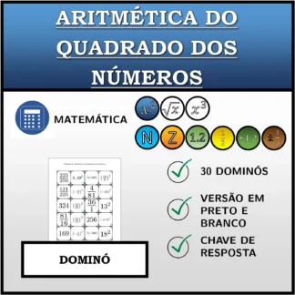 Dominó: Aritmética do quadrado dos números