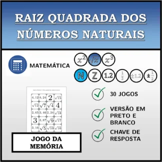 Jogo da memória: Raiz quadrada dos números naturais