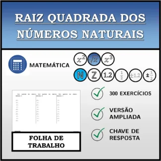 Folha de trabalho: Raiz quadrada dos números naturais