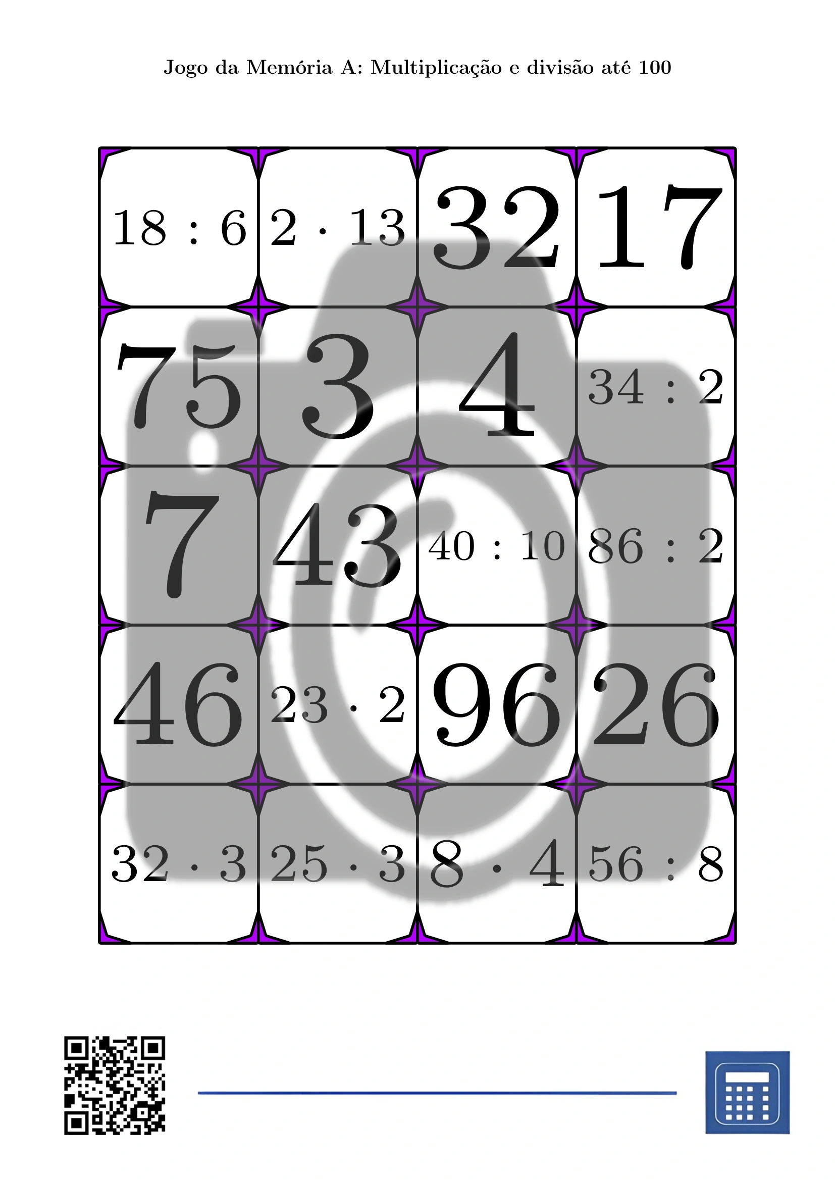 Jogo da memória: Multiplicação e divisão até 100 - Image 2