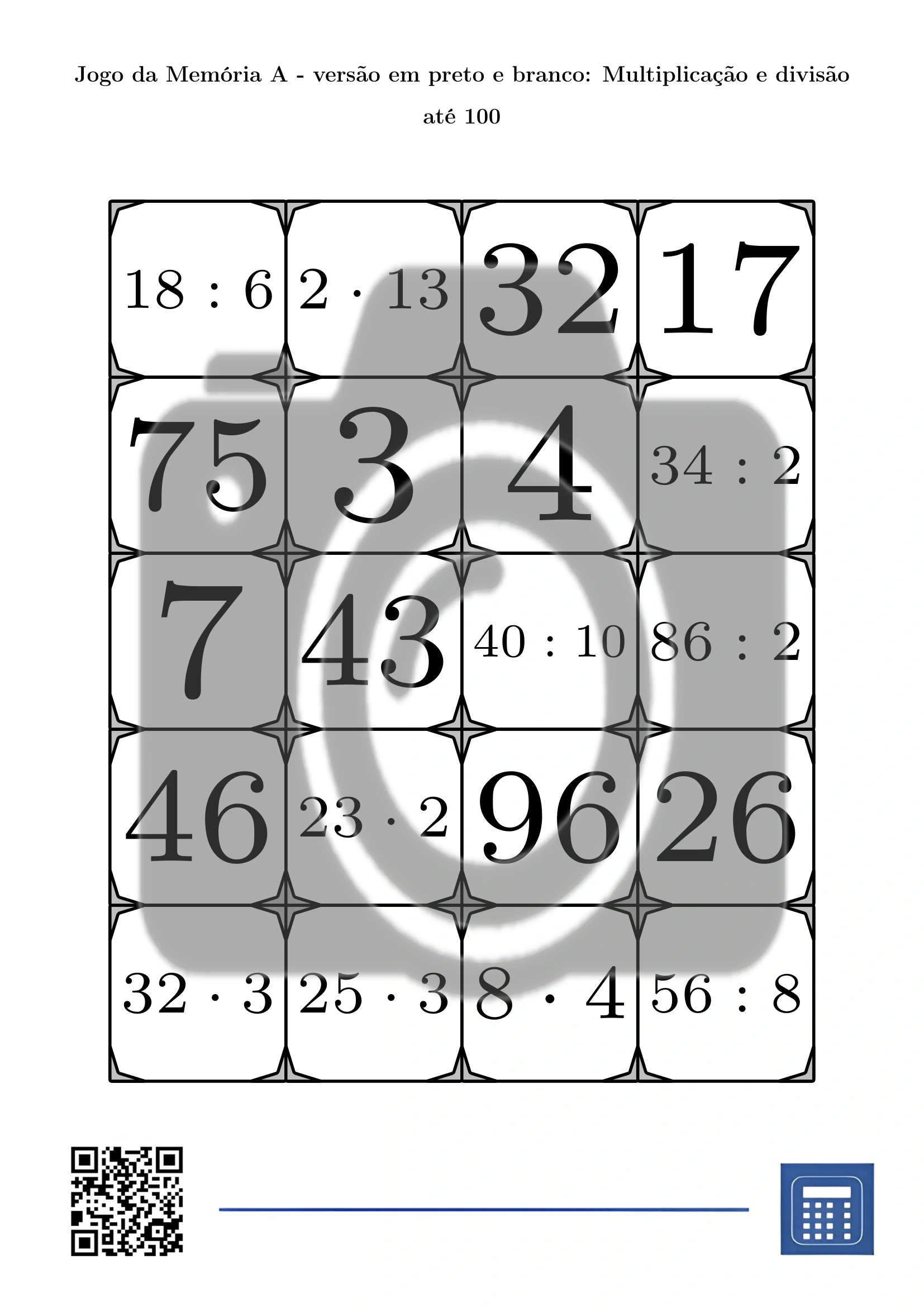 Jogo da memória: Multiplicação e divisão até 100 - Image 3