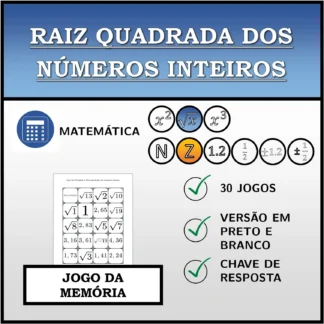 Jogo da memória: Raiz quadrada dos números inteiros