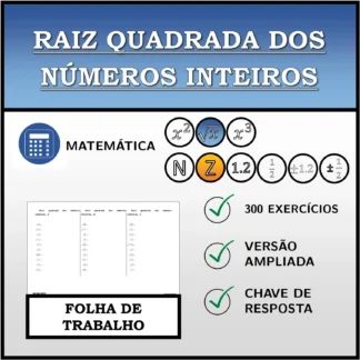 Folha de trabalho: Raiz quadrada dos números inteiros