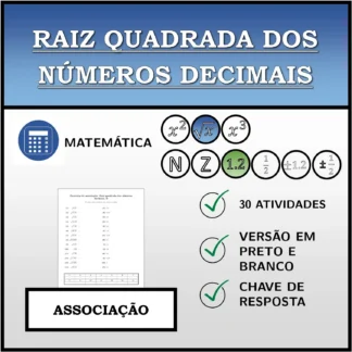 Exercício de associação: Raiz quadrada dos números decimais