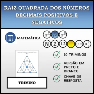 Trimino: Raiz quadrada dos números decimais positivos e negativos